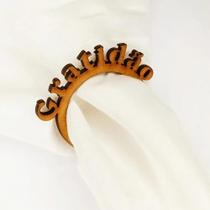 2X Porta Guardanapo Prendedor Anel Mdf Gratidão Mesa Posta 1