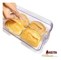 2X Porta Pão Cristal Com Tampa Articulável Para Mesa 30X20Cm 2X Porta Pão Cristal Com Tampa Articulável Para Mesa 30X20Cm