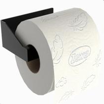 2X Porta Papel Higiênico Adesivo Colar Parede Preto Df