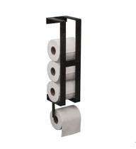 2X Porta Papel Higiênico De Chão Para Lavabos Preto Fosco Du