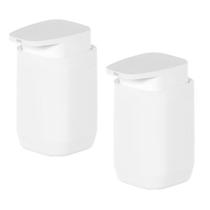 2x Porta Sabonete Líquido Banheiro 380ml Ou Aura Branco