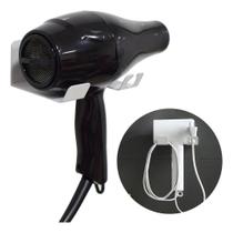 2X Porta Secador Cabelo E Cabo Fixa Na Parede Sem Furos 2 Co