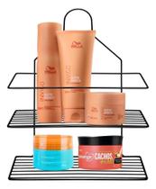 2X Porta Suporte Xampoo Shampoo Aramado Duplo Preto Registro 2X Porta Suporte Xampoo Shampoo Aramado Duplo Preto Registro