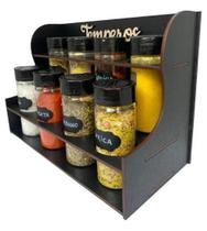 2X Porta Tempero Condimentos Kit Completo Potes Adesivos Can