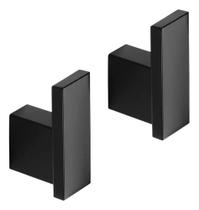 2X Porta Toalha Cabide Simples Inox 304 Preto Fosco 02 Unida 2X Porta Toalha Cabide Simples Inox 304 Preto Fosco 02 Unida