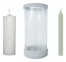 2X Porta Vela Vidro E Mármore Para Velas Palito E Vela 7 Dia
