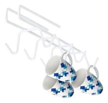 2X Porta Xícaras Suporte Organizador Armário Cozinha Aço Bra