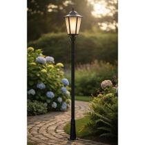 2x Poste Jardim Colonial Sextavado P9 Preto - Elegância e Se