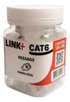 2X Pote Com 100 Pcs Conector Plug Rj45 Vado Cat6 Link+ 2X Pote Com 100 Pcs Conector Plug Rj45 Vado Cat6 Link+
