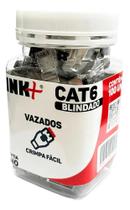 2X Pote Com 100 Peças Conector Plug Rj45 Vazado Cat6 Blindad 2X Pote Com 100 Peças Conector Plug Rj45 Vazado Cat6 Blindad