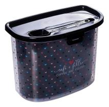 2X Pote De Café Com Colher Porta Filtro Papel Trava Tampa Fi 2X Pote De Café Com Colher Porta Filtro Papel Trava Tampa Fi