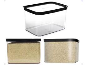 2X Pote Grande Com Tampa Hermetica 4L Arroz Feijao Qualidad