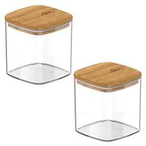 2x Pote Hermetico Cozinha 150ml OU Keep com Tampa de Bambu 2x Pote Hermetico Cozinha 150ml OU Keep com Tampa de Bambu