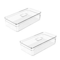 2x Pote Organizador Geladeira Fruta Verdura Clear Fresh 2,8l