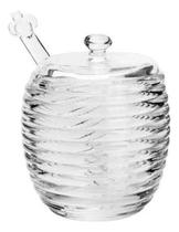 2X Pote Para Mel De Vidro Cristal Colmeia Com Tampa E Pegado