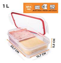 2X Pote Porta Frios 2 Divisórias Plasútil Empilhável Herméti