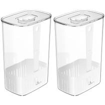 2x Pote Temperos 2,3L Organizador Geladeira OU Clear Fresh