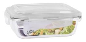 2X Pote Vidro Hermético Marmita Mantimentos Tampa 640Ml Avb