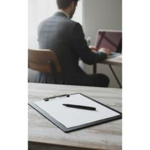 2x Prancheta A4 Preta 33x23cm com Prendedor Resistente