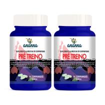 2x Pré Treino c/ Cafeína Vita B6 B12 C e Cromo 60 Comp 1200mg