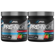 2x Pre Treino Pre-Night Sem Cafeína Body Action Morango 200g -