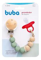 2X Prendedor De Chupeta Silicone E Bambu Rosa Azul Verde Bub