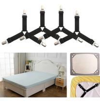 2X Prendedor Fixador Lençol 4 Prendedores Com Ajustável To