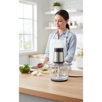 2x Processador Alimentos 2L 4 Lâminas Inox Vidro Tritura Ráp 2x Processador Alimentos 2L 4 Lâminas Inox Vidro Tritura Ráp
