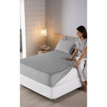 2x Protetor Colchão Impermeável Casal Cinza Matelado 2x Protetor Colchão Impermeável Casal Cinza Matelado