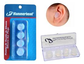 2X Protetor De Ouvido De Silicone Hammerhead Transparente