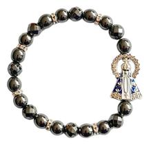 2X Pulseira Hematita Esferas 6Mm Nossa Senhora Aparecida Cor 2X Pulseira Hematita Esferas 6Mm Nossa Senhora Aparecida Cor