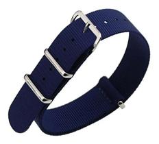 2X Pulseira Nato Zulu Nylon Militar Cor Azul Escuro 22Mm 2X Pulseira Nato Zulu Nylon Militar Cor Azul Escuro 22Mm