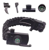 2X Pulseira Paracord Sobrevivência Militar Pederneira Bussol 2X Pulseira Paracord Sobrevivência Militar Pederneira Bussol