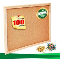 2X Quadro De Aviso Cortiça Moldura Pinus 30X40Cm + 100Alfine 2X Quadro De Aviso Cortiça Moldura Pinus 30X40Cm + 100Alfine