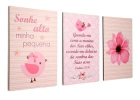 2X Quadros Infantil Menina Flor Kit 3 20X30 Decorativo Crian 2X Quadros Infantil Menina Flor Kit 3 20X30 Decorativo Crian
