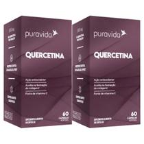 2x Quercetina Vitamina C Puravida 60 Caps Sem Sabor