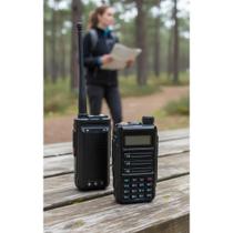 2x Rádio Comunicador Walkie Talkie Preto Microfone 128 Canai 2x Rádio Comunicador Walkie Talkie Preto Microfone 128 Canai