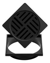 2X Ralinho Quadrado Anti-Inseto 15X15 Preta Abs + Porta Grel