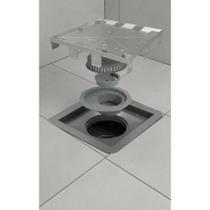 2x Ralo Linear Inox 15x15cm Tampa Oculta Anti-Odor 2x Ralo Linear Inox 15x15cm Tampa Oculta Anti-Odor