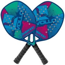 2x Raquete De Beach Tennis Power 100 Vollo Cor Azul