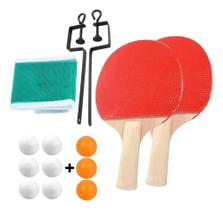 2X Raquete Ping Pong Tênis De Mesa Par + 9 Bolas + Rede