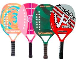 2x Raquetes Beach Tennis de praia Carbono Camewin com Estojo 2x Raquetes Beach Tennis de praia Carbono Camewin com Estojo