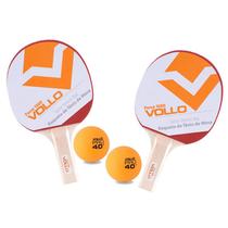 2x Raquetes Ping Pong Amador Force Com 2 Bolas 40 Pro Vollo