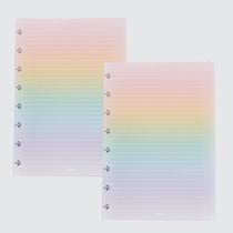 2x Refil Caderno Discos Inteligente Rainbow A5-120g-8 Furos - Moreih