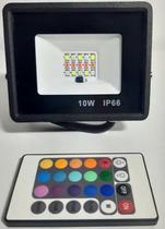 2X Refletor Led Holofote 10W Rgb Colorido Com Controle