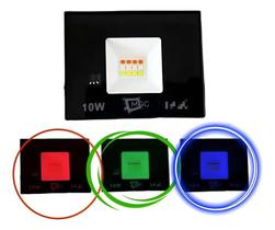 2X Refletor Mini 10W Cromoterapia Rgb Bivolt Controle E Memó