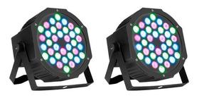 2x Refletores 36 Leds Rgb 1w Luminos Dmx Strobo Profissional