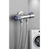2x Registro Ducha Higiênica Aço Inox Dupla Saída 1/4 Volta