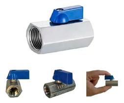 2X Registro Esfera 1/4' Mini P Compressor De Ar Fêmea/Fêmea