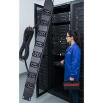 2x Régua 8 Tomadas Rack 19" Metálica Bivolt 1,5m Preto